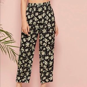 Floral women wide leg pants